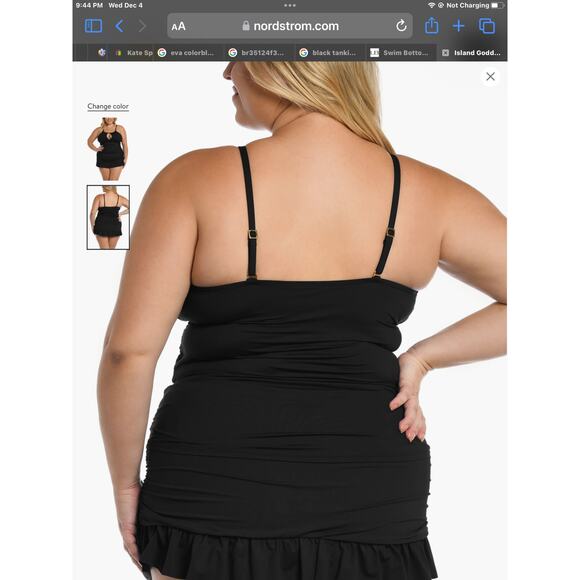 La Blanca Black High Neck Keyhole Tankini Top 16W NWT - Picture 4 of 4